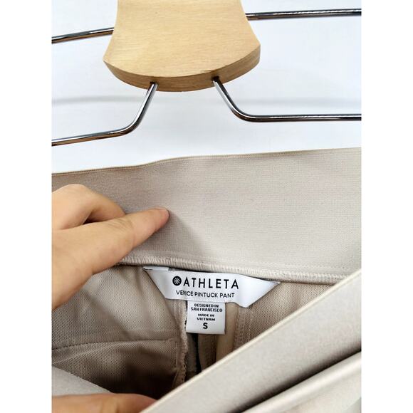 Athleta Size S Cream Venice Pintuck Pants - Picture 3 of 5